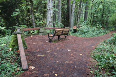 Legacy Creek Trail &ndash; overlook with bench &ndash; natural surface
